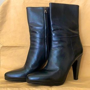 PRADA - Leather Platform Boots (Black)